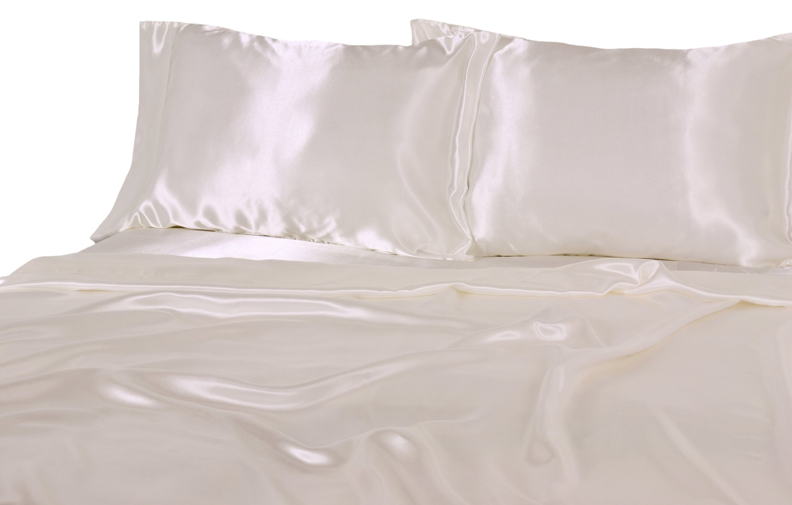 beatrice home fashions奢华缎面涤纶纯色床单套装 象牙色