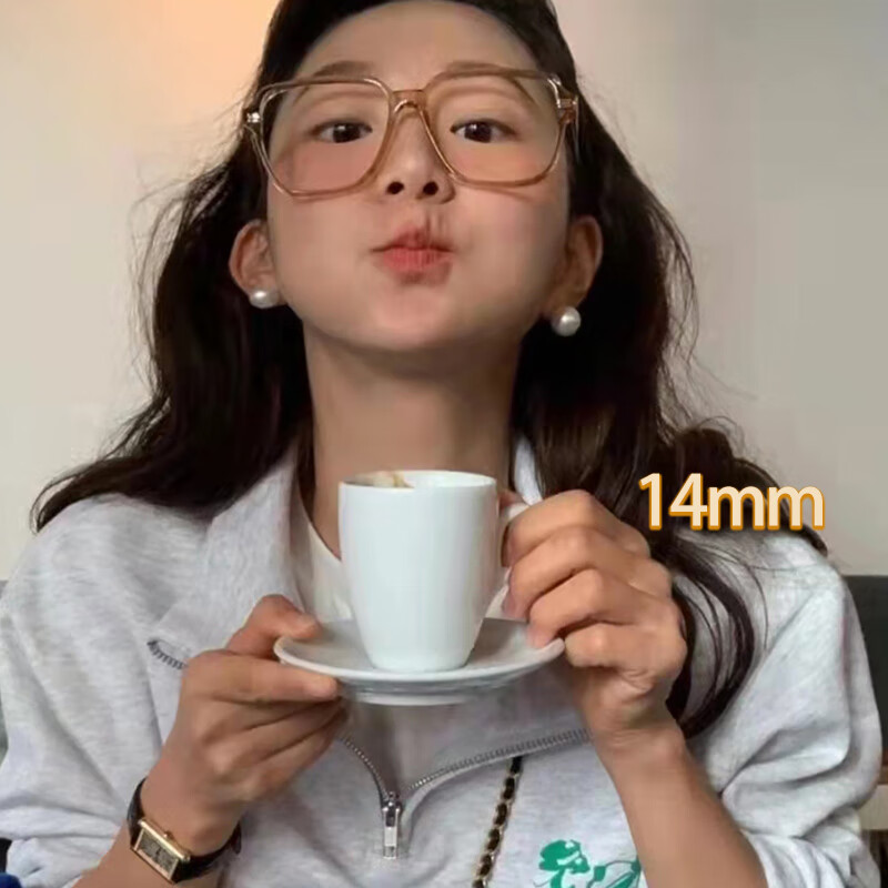 DR-FLVVS胖东来品质大珍珠耳钉韩代同款珍珠女纯银施家轻奢感复古正圆大耳 同款珍珠耳钉【14mm】