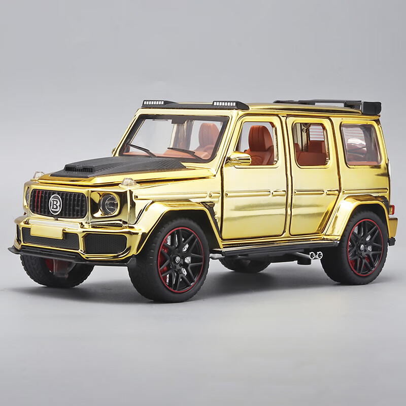 LEAUN奔驰G800巴博斯1:32汽车模型仿真合金车模收藏摆件男孩礼物玩具车 1/32巴博斯G800（亮金色）