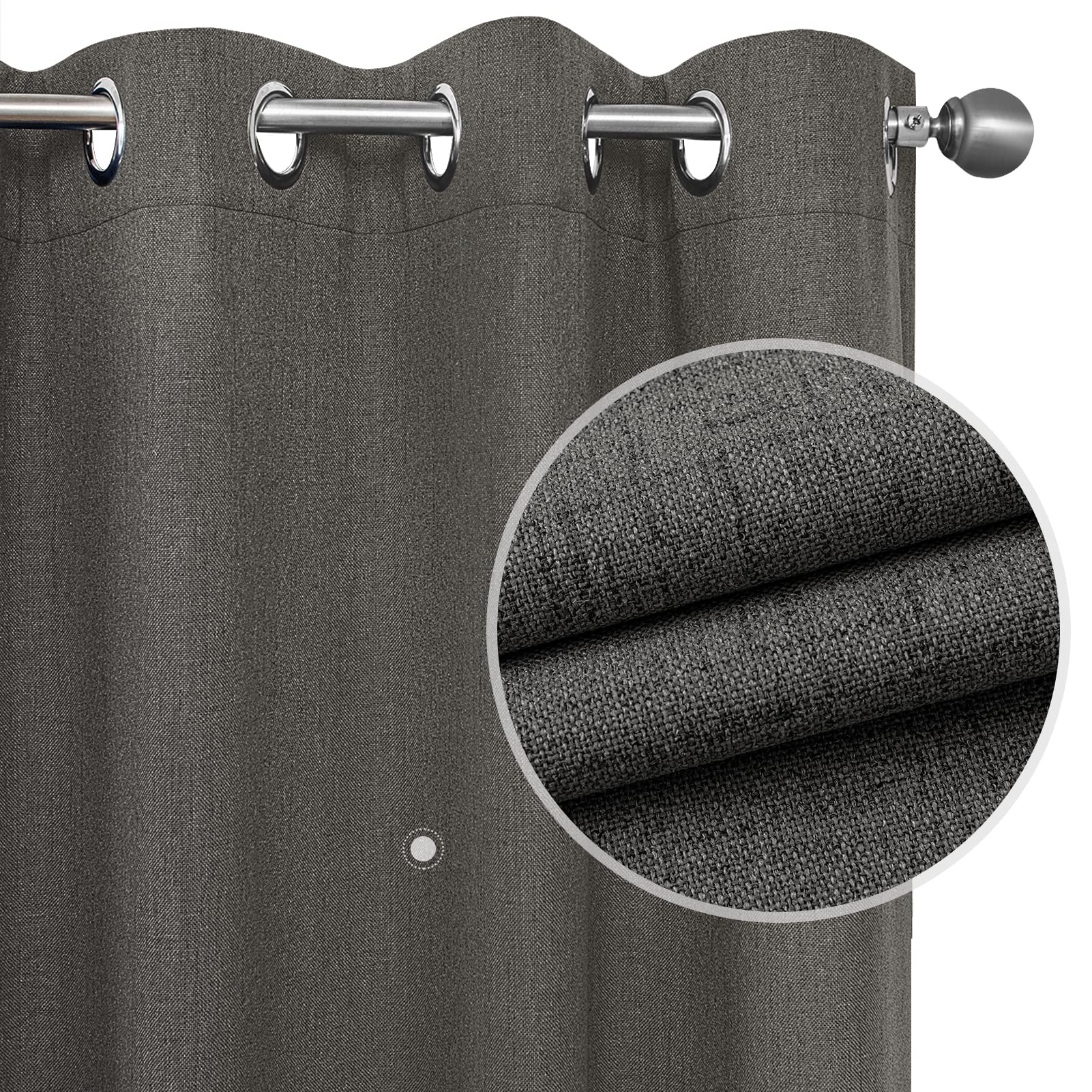 joydeco* 遮光亚麻窗帘 63英寸 隔热粗麻布