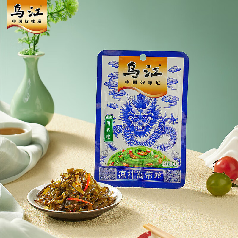 乌江榨菜 下饭菜 小酌菜 鲜香味凉拌海带丝 70g*5袋 佐餐小小咸菜