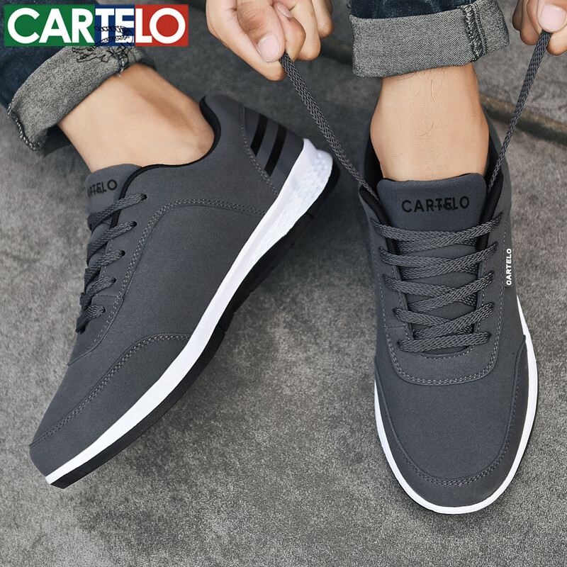 卡帝乐鳄鱼男鞋春秋透气薄款网面飞织网鞋四季旅游户外运动休闲鞋男士鞋子男 深灰[四季款] QH2032 42 [运动鞋码]