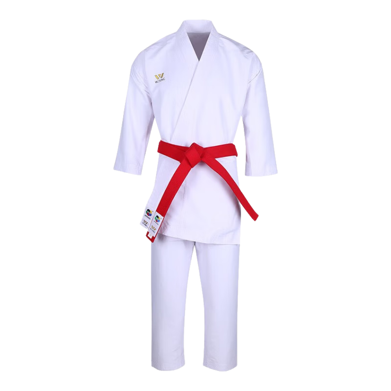 九日山空手道服腰帶型拳表演阻手道服組手訓(xùn)練道服紅藍(lán)黑帶兒童道服 組手道服（配黑帶） 1#