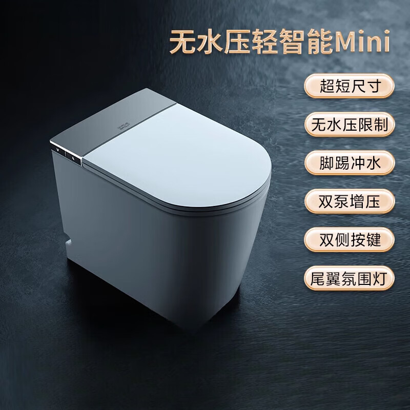 小鲸洗小户型智能马桶mini款家用一体轻智能马桶无水压限制带水箱 305
