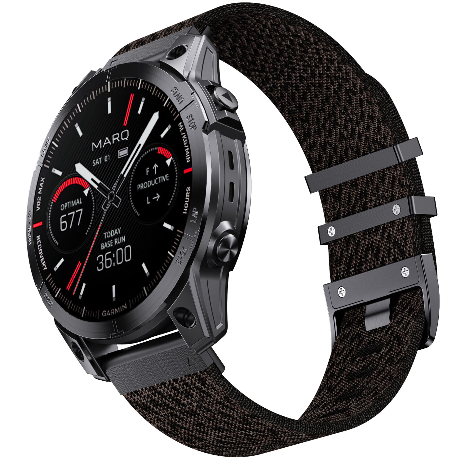 ENDUROBAND适用于佳明fenix8/7X/6X飞耐时5Xfenix3原装尼龙快拆表带提花表带手表替换带 黑色提花-黑色钢扣 佳明22mm接口