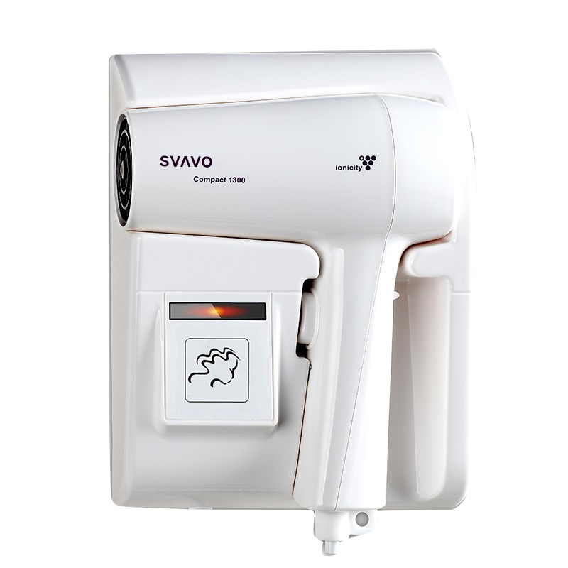 瑞沃(SVAVO)壁挂式电吹风机 酒店宾馆浴室恒温负离子冷热风电吹风筒 家用护发大功率吹风机 白色 V-175 经典LED灯