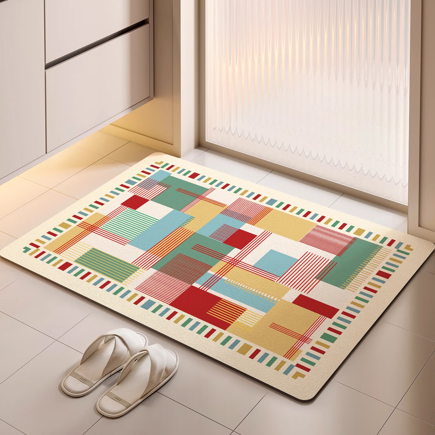季象家用地垫浴室吸水垫子卫生间厕所门口防滑垫入户厨房卫浴速干脚垫 GZN-缤纷森林 40x60 cm