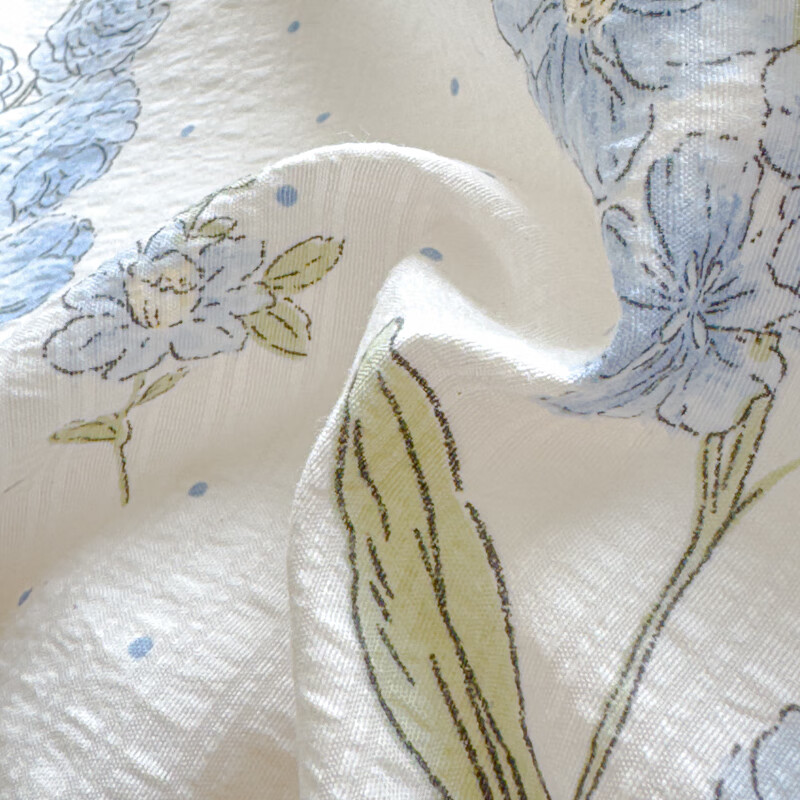 多兰诗（Duolanshi）A类小清新有氧提花四件套亲肤透气宿舍单双人春夏四件套 暗香蓝 1.8米 床单款 被套200*230 四件套