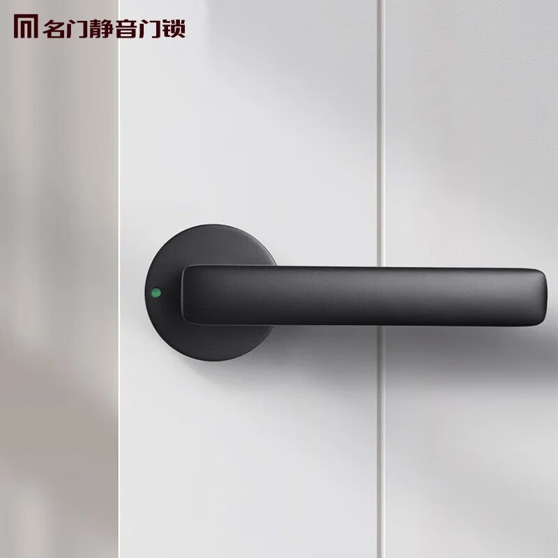名门静音室内门锁卫生间无钥匙厕所浴室洗手间通用型老人房单舌家用锁 【静音】哑黑(圆形挡盖) 不带钥匙