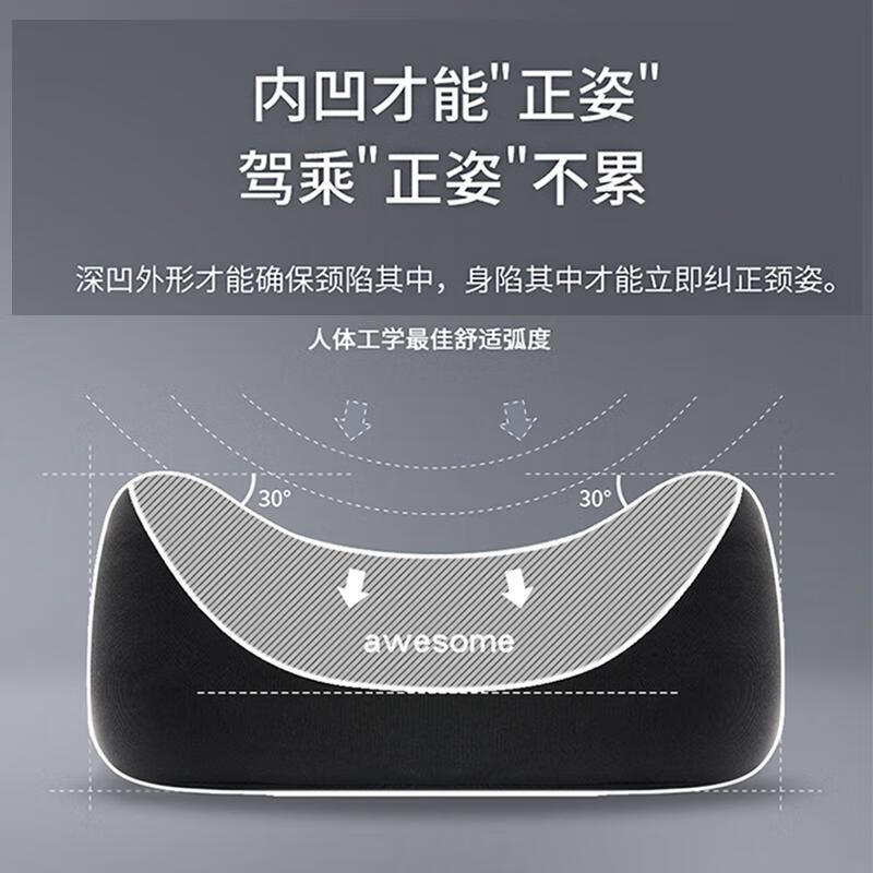 奔腾t90 T55 e01护腰靠枕垫座椅汽车载护颈头枕内饰品专用改装 奔腾(优尚款 黑色头枕1个+腰靠1