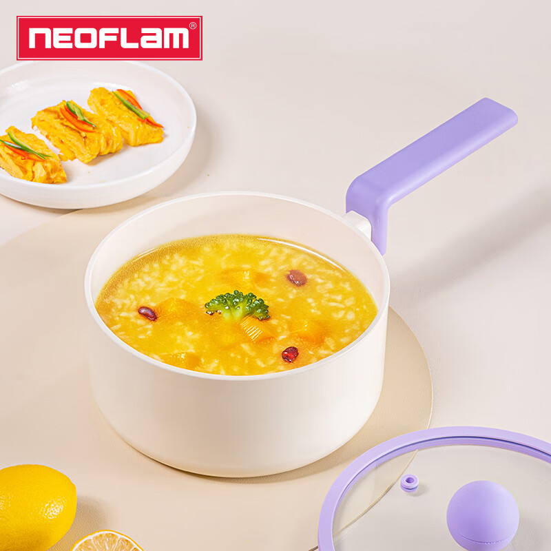 Neoflam陶瓷不粘小奶锅辅食锅婴儿不粘锅一人用小锅泡面锅电磁炉燃气通用 奶锅 18cm