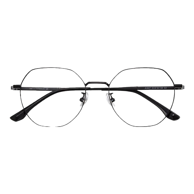 萬(wàn)新（WAN XIN）萬(wàn)新鏡片非球面防藍(lán)光 變色 1.60mr-8可配近視鏡片眼鏡架A3627 A3627黑色C2 單鏡框