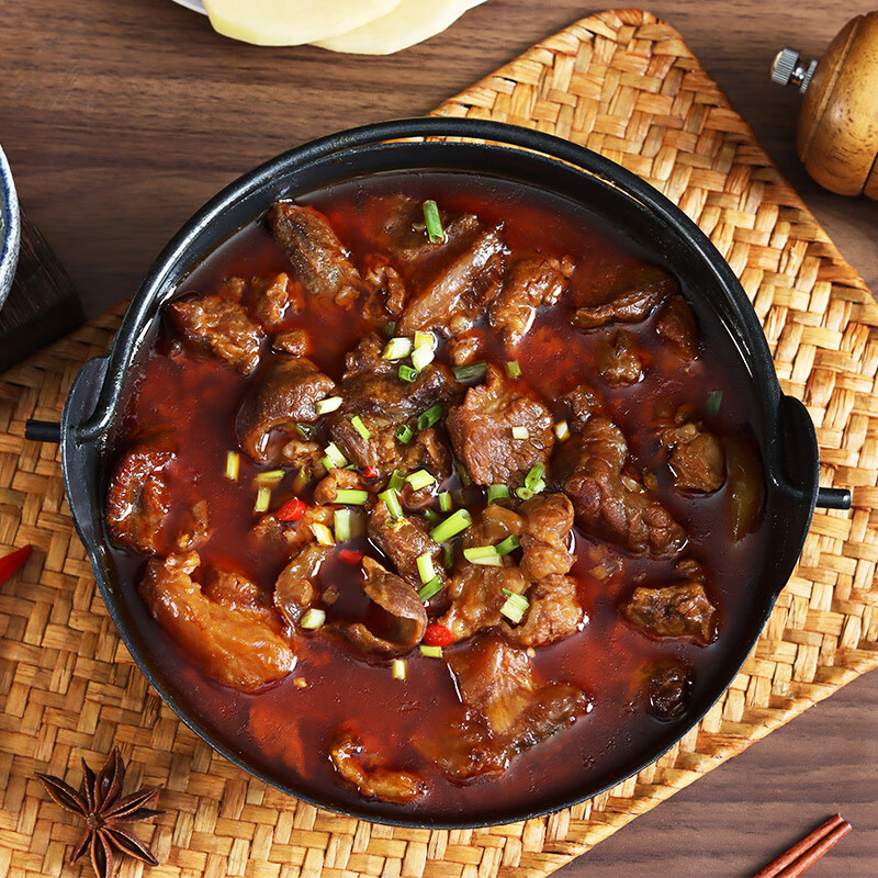 渔歌牧曲国产广式牛杂煲红烧牛腩煲酱香筋头巴脑400g批发牛肉生鲜熟食浇头 酱香筋头巴脑400g