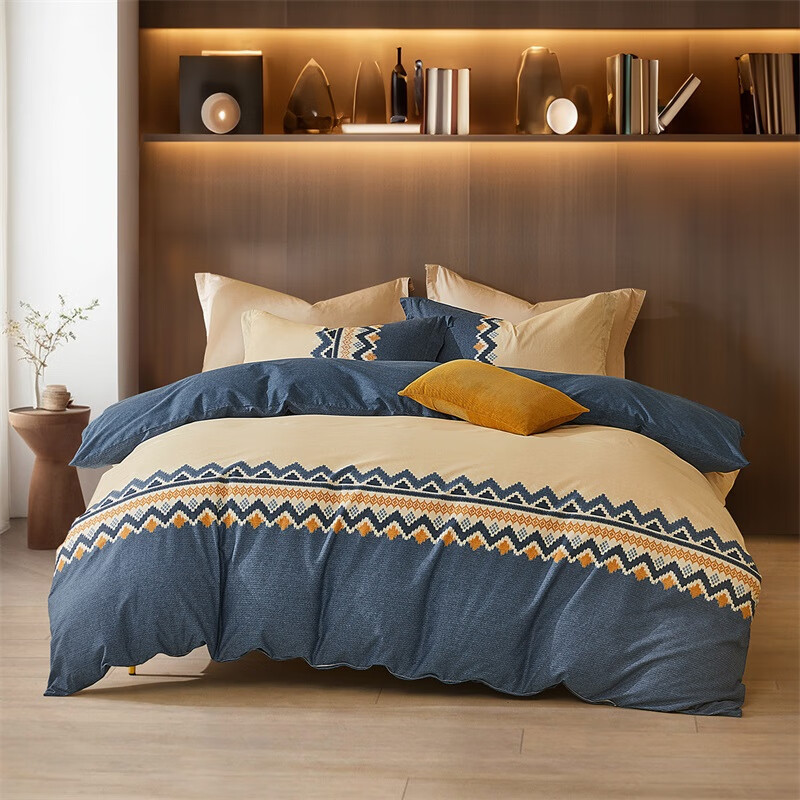 水星家纺 全棉被套 纯棉被罩被套床品单件 单双人宿舍被套 北欧远山【40S全棉/简约】 150×210cm