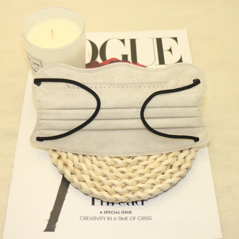 时居加大一次性口罩大码独立包装蝴蝶形女高颜值薄款波浪形v型胖人 香草黄【加大蝶形】50只 独立包装一次性口罩【春夏季薄款 透气】10只/1包