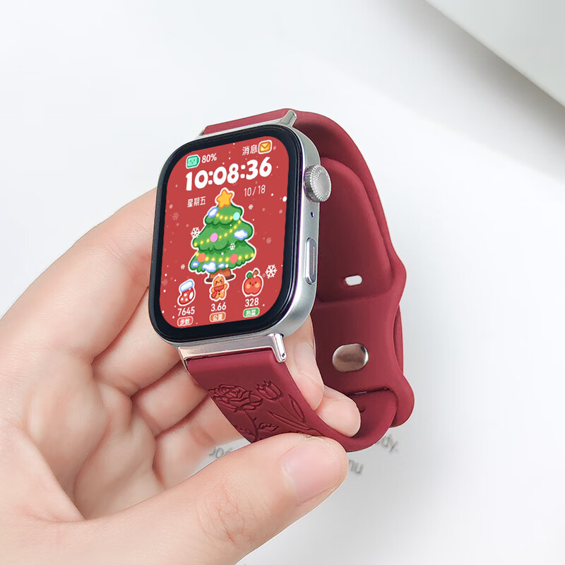 华为（HUAWEI）【新年限定款】手表WATCH FIT 3智能运动手环男心率血氧健康监测ft3女士2024新款腕表gt5 FIT 3【原野绿】+酒红色玫瑰硅胶表带