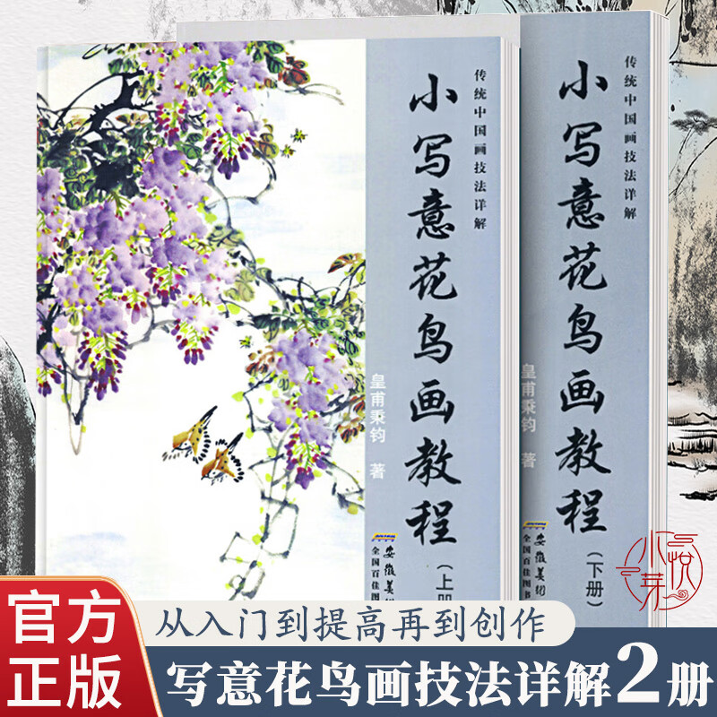 小写意花鸟画教程上下册全2本 传统中国水墨画技法详解 初学者国画牡丹花鸟画自学入门零基础教程书美术绘画