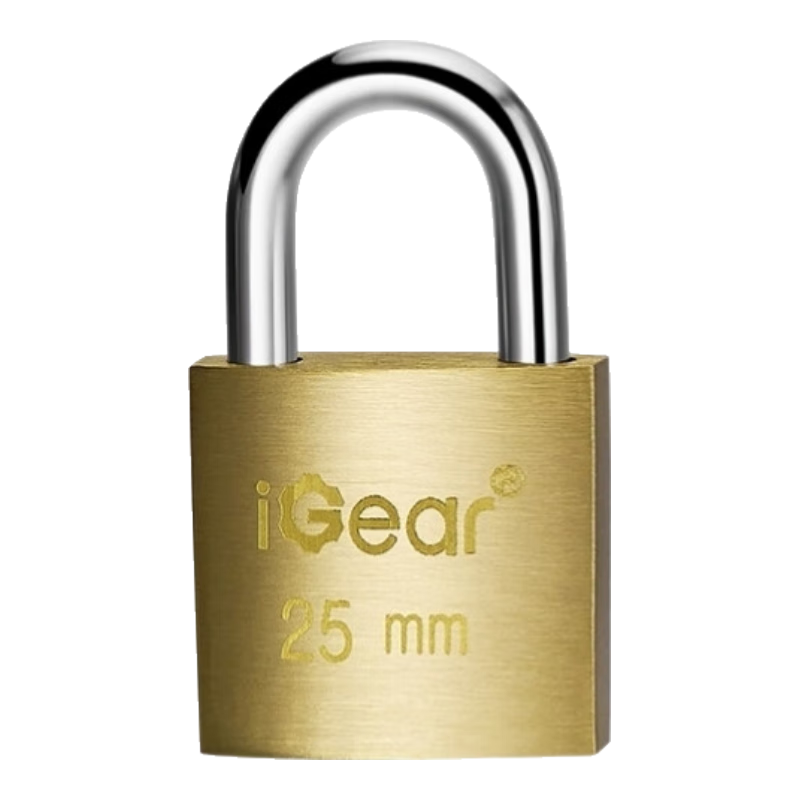 iGear 銅掛鎖工具箱儲物柜子冰柜鑰匙鎖宿舍學(xué)校商鋪倉庫車廂門窗小鎖防水防銹機(jī)械鎖 25mm