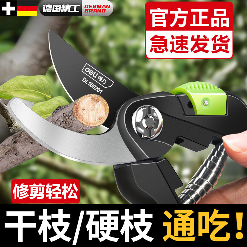 接運(yùn)貓德國(guó)剪枝剪刀園林花藝修剪樹(shù)枝剪刀果樹(shù)剪刀粗大花剪園藝剪子工具 [標(biāo)準(zhǔn)款]直刃整籬剪(65MN鋼刀