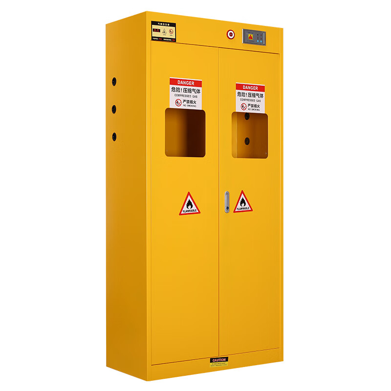 金经金属气瓶柜安全柜实验室医院工厂化学气体气瓶存放柜黄色双瓶二代