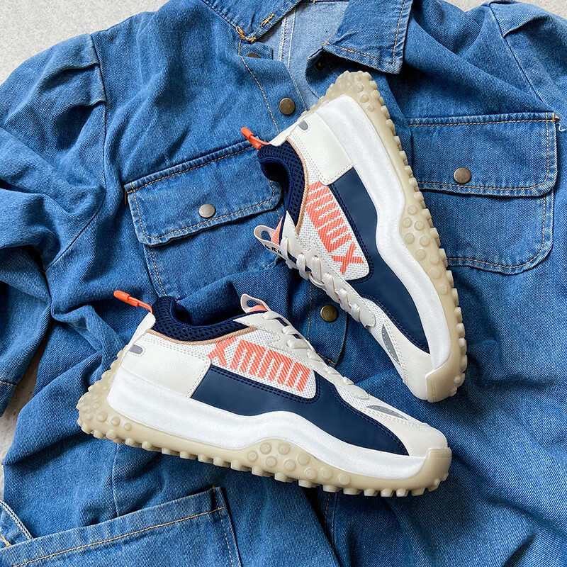 将远行女鞋运动鞋休闲鞋女春季新款网面透气老爹鞋舒适软底时尚跑步鞋女 蓝色 40 (尺码偏小,建议拍大一码)