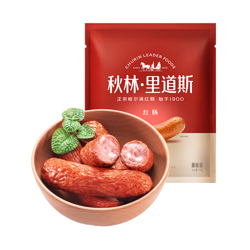 秋林里道斯 中华老字号 哈尔滨红肠580g/袋 量贩装 东北特产 休闲零食