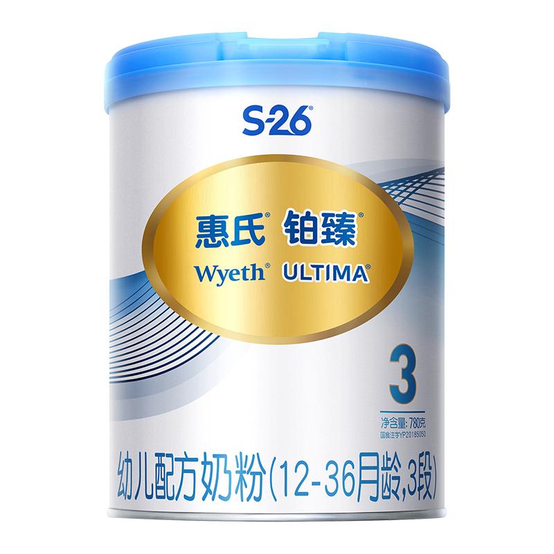 惠氏铂臻（Wyeth ULTIMA）幼儿配方奶粉3段 整箱（780g*6罐）  礼盒装（随机发货） 1136.52元