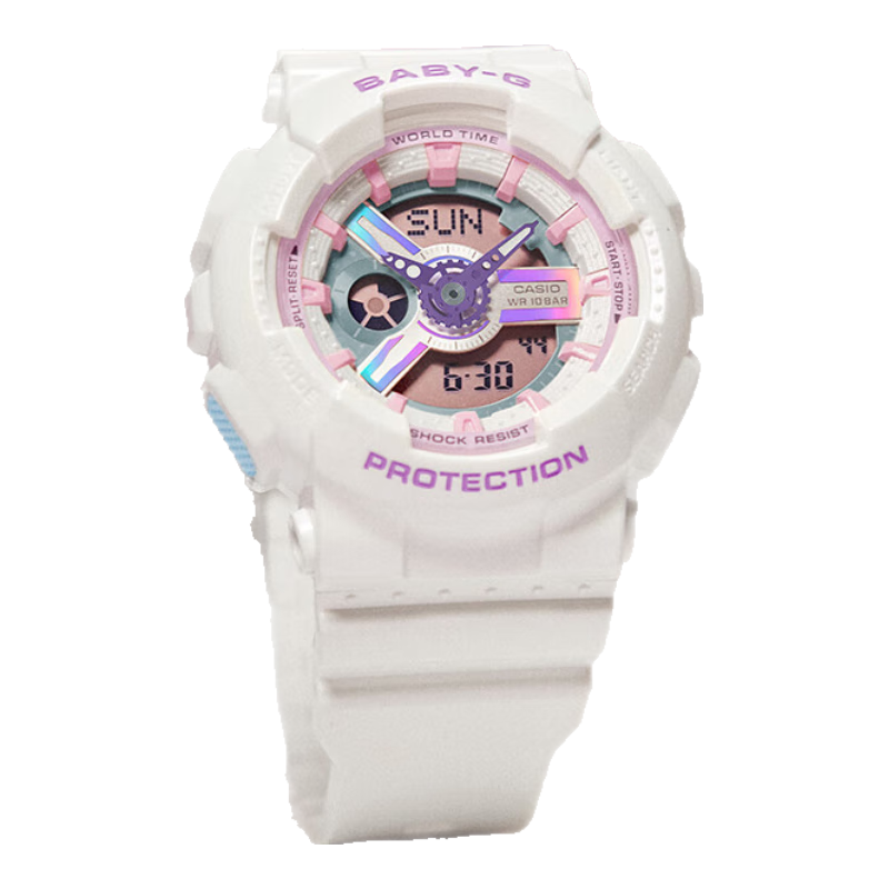 卡西欧（CASIO）手表女士BABY-G梦幻系列运动电子学生表七夕礼物表BA-110FH-7A