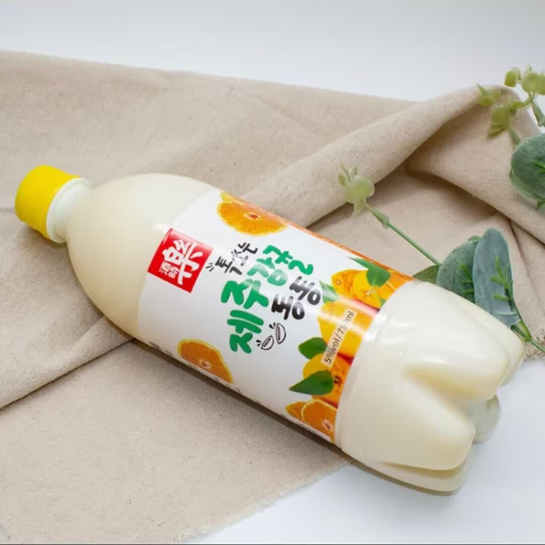 酒时乐韩国进口米酒 原味玛可利发酵酒  低度微醺甜酒 5度 750mL 1瓶 柑橘