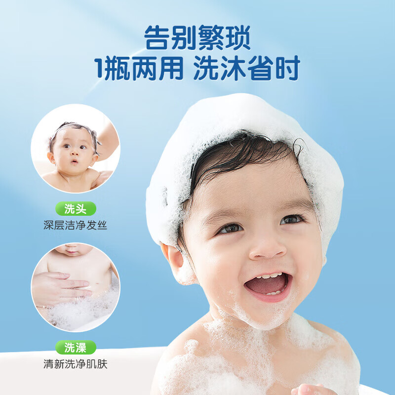 青蛙王子儿童婴幼儿洗发沐浴露二合一宝宝0-12岁椰油配方洗发水洗头膏 双重植萃【洗发沐浴露1L】