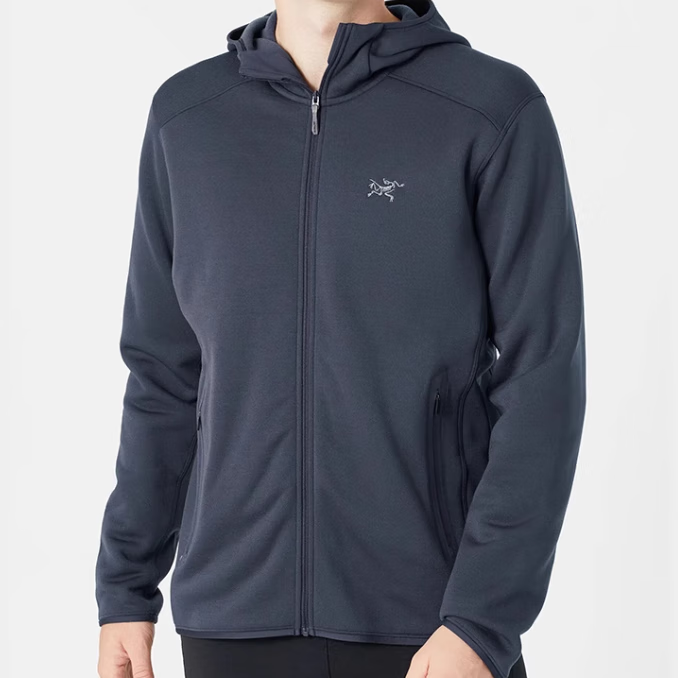 始祖鸟Arcteryx始祖鸟 Kyanite Hoody 纯色休闲连帽抓绒7396/8446 黑宝石蓝色 XL
