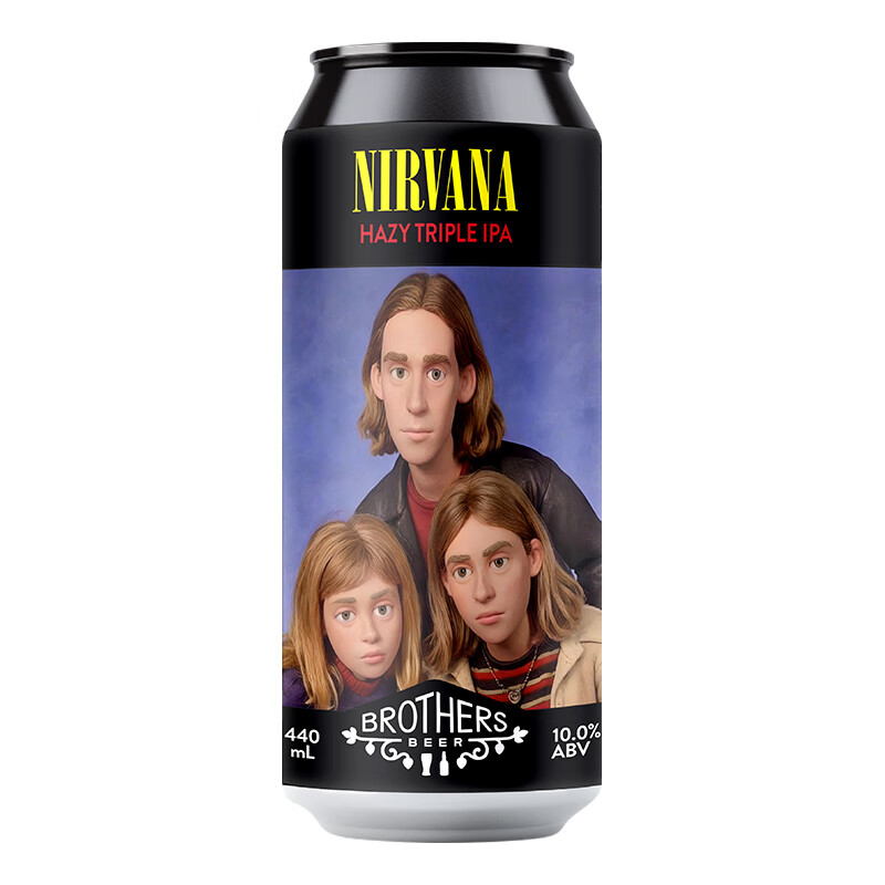 奇异兄弟新西兰进口精酿啤酒 西海岸 双倍 三倍浑浊IPA啤酒 涅盘乐队 440mL 1罐 三倍浑浊IPA