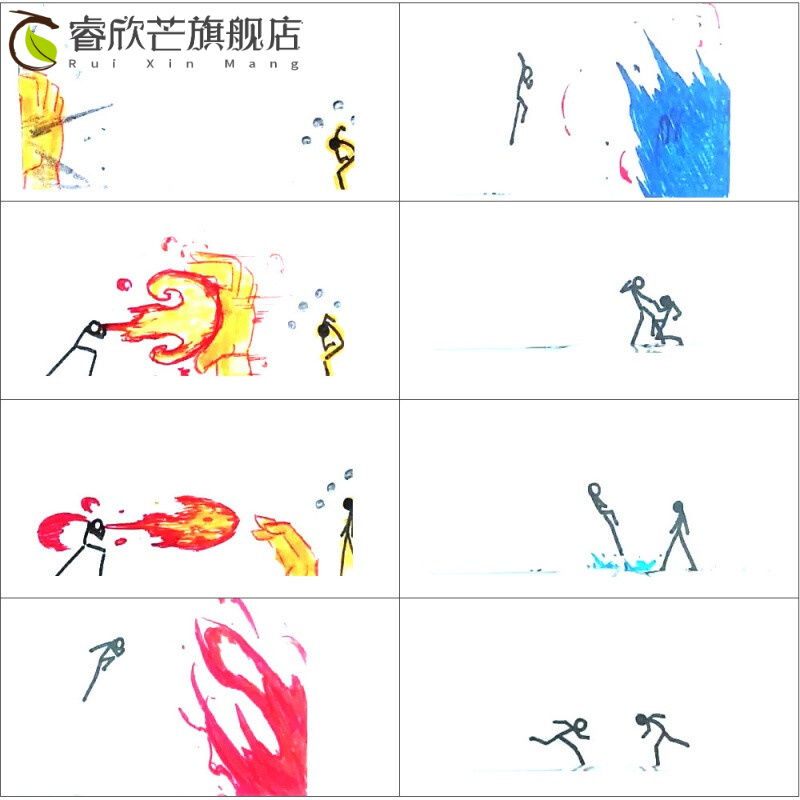 2022抖音同款火柴人手翻书动画 手翻画火柴人大战翻页书纸上大乱斗