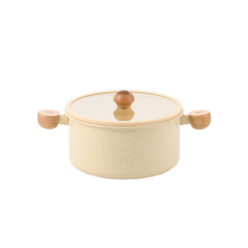 小熊（Bear）湯鍋家用陶瓷0化學(xué)涂層健康煲湯鍋寶寶輔食鍋20cm燉鍋泡面鍋