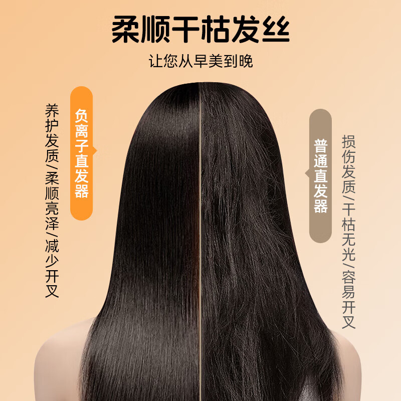 DYMIROY 戴觅直板夹负离子夹板护发拉直板卷直两用宿舍刘海烫发夹熨板高颅顶蓬松卷发棒迷你便携小型不伤发造型 米色全配款【千万负离子+精油护发+蓬松秀发】