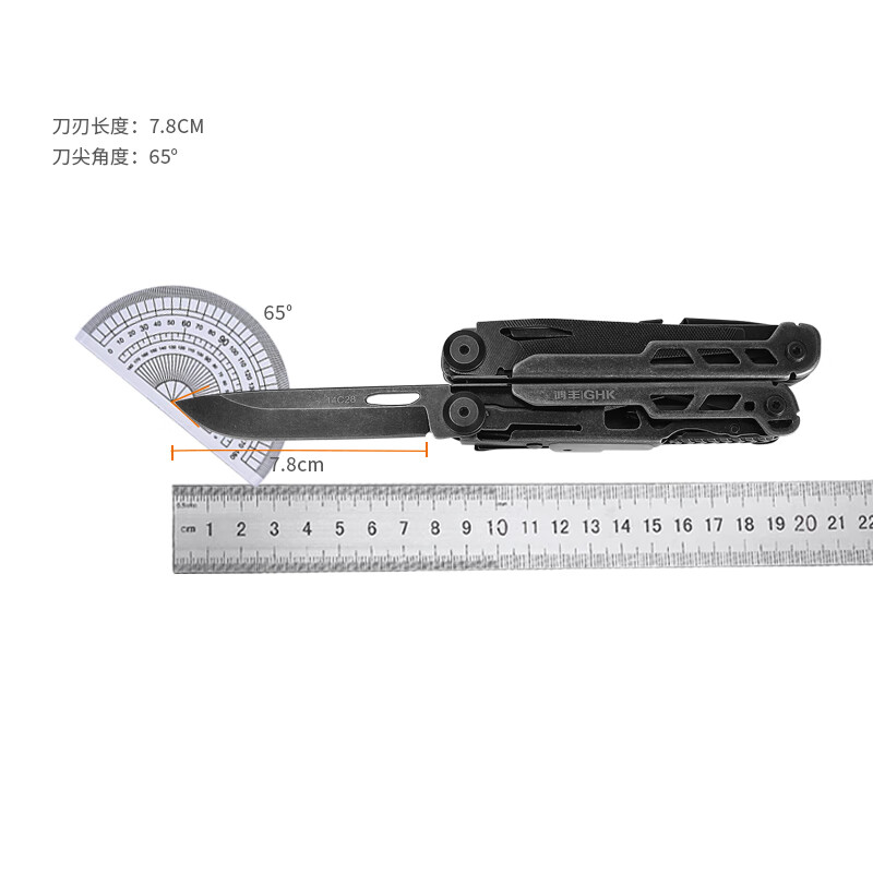 鸿丰户外多功能钳子车载应急工具便携瑞士军士刀万用扳手救援剪刀 枭狼3石洗大马士革版本