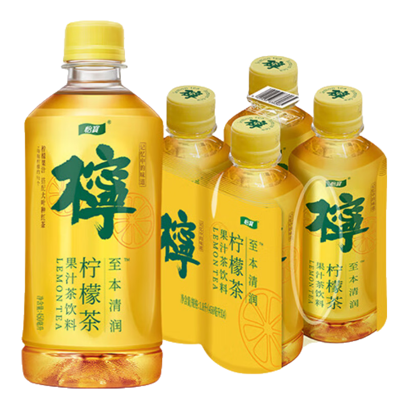 怡宝至本清润柠檬茶果汁茶饮料450ml*4瓶/尝鲜款小包装饮品寝室分享 柠檬茶 450mL*4瓶