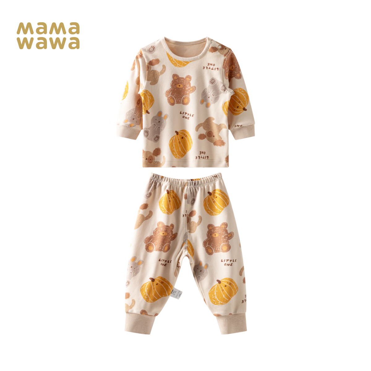 MAMAWAWA【aq.pa爱帕旗下】婴儿内衣套装纯棉衣服秋男女宝宝儿童秋衣秋裤 蜡笔小熊 100