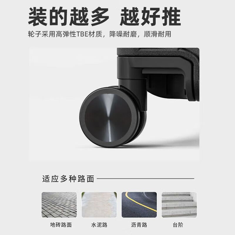 友胜保罗大容量28寸女生行李箱2025新款26寸30拉杆旅行箱包男结实耐用加厚 曜石黑 20英寸