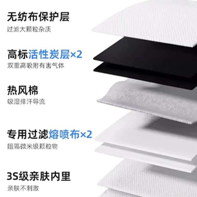 KP95口罩防二手烟面罩过滤防尘雾霾防工业粉尘办公室油烟甲醛专用 【36枚KP95旗舰款】+送卡扣+海绵条