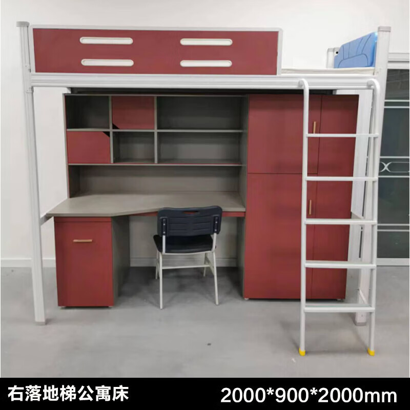 溥畔學(xué)生公寓床上床下桌宿舍床高低床鐵藝床組合床實木太空艙床連體床 單人位組合木柜