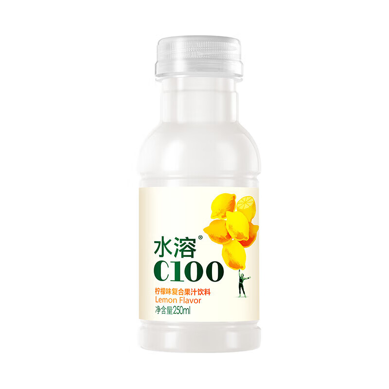 农夫山泉 水溶C100柠檬味复合果汁饮料250ml水溶饮料 250ml*6瓶*2（共12瓶）
