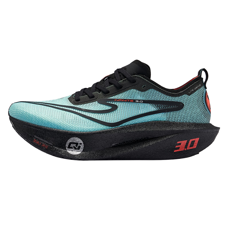 鸿星尔克芷境3代专业马拉松跑鞋PB竞速全掌碳板跑步鞋运动鞋男缓震鞋子男 速7-潜水蓝/正黑 【男】 43