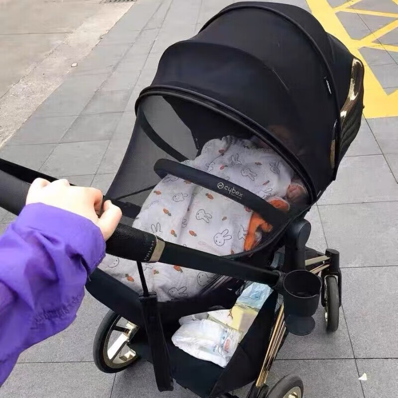 CYBEX嬰兒車配件嬰兒推車蚊帳mios Eezy s+ priam balios嬰童推車 Cybex加密加大黑色蚊帳