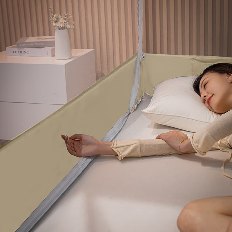 多喜爱家纺防摔蚊帐家用儿童防掉床宝宝婴儿卧室围栏蚊帐嗨皮小熊 嗨皮小熊坐床式蚊帐 197cm*147cm*168cm 1.5米床