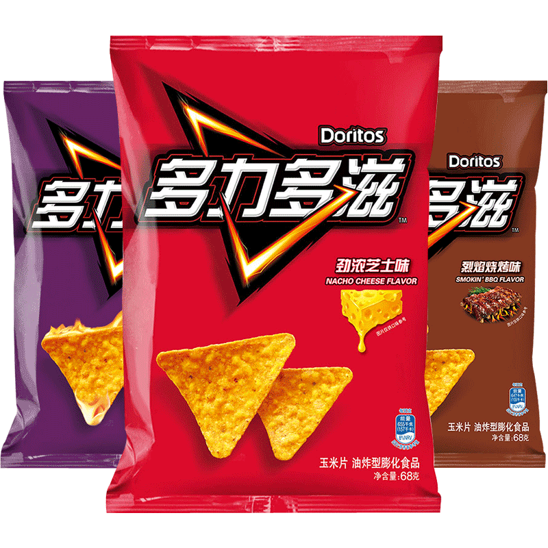 多力多滋（Doritos）玉米片68g劲浓芝士味爆香热辣味休食膨化零食礼包 劲浓芝士味68g*1包