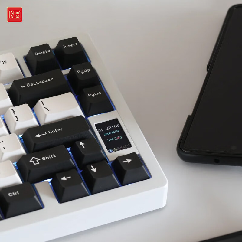 NDNH三模MAC无线蓝牙超薄矮轴屏幕全铝办公客制化not defined 键盘 ND75LP皓白矮轴 三模