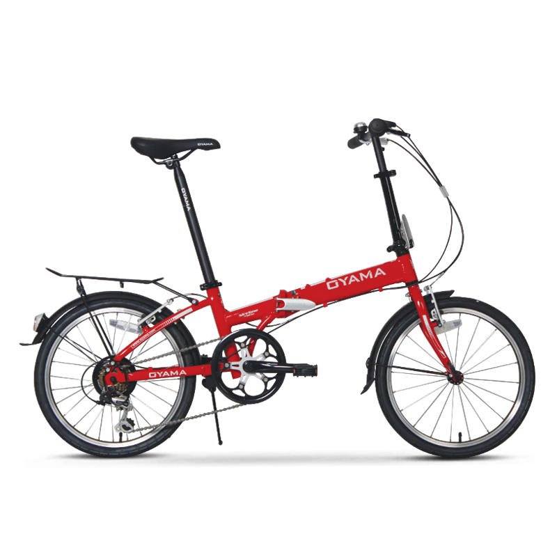 歐亞馬天際M300鋁合金20寸6變速入門(mén)男女輕便通勤代步折疊自行車后備箱 禧瑪諾全套變速6速紅 5年質(zhì)保