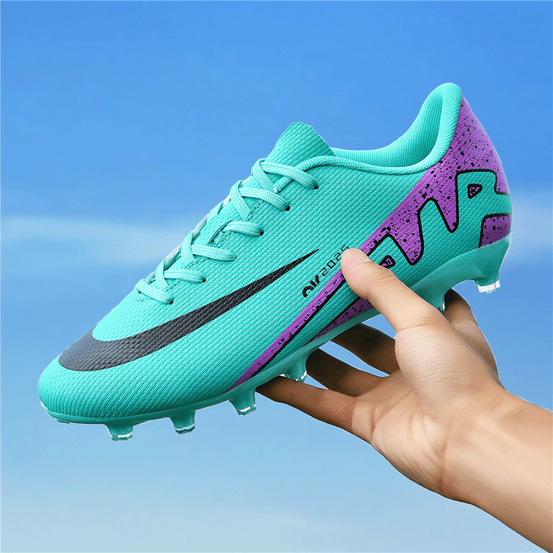 KUNY出口C罗刺客15足球鞋男款女长钉AG碎钉T青年小学生成人草地儿童鞋 W2286粉色长钉 38