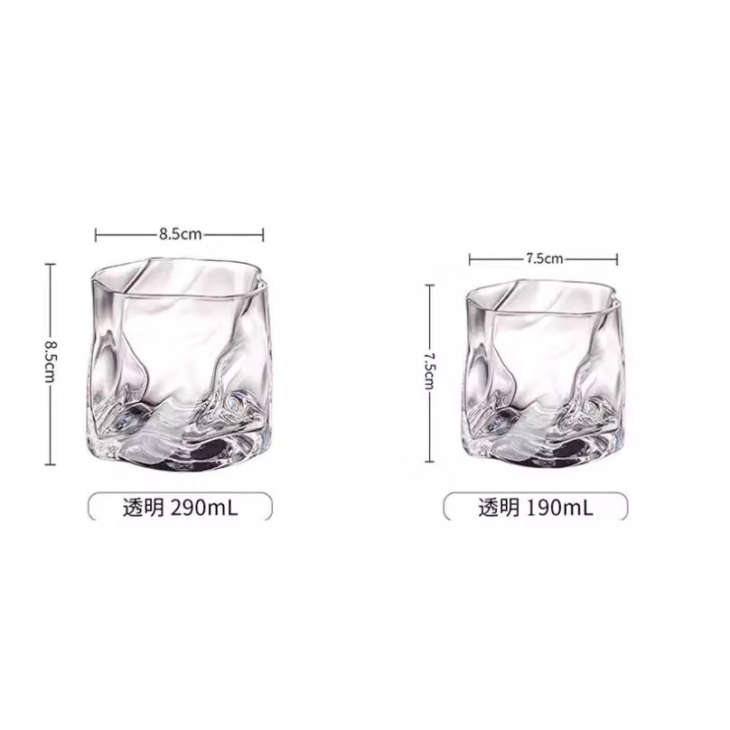 【严选好物】创意折纸杯扭扭杯酒吧威士忌啤酒杯玻璃杯水杯洋酒杯 透明 180ml